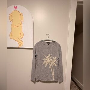Tommy Bahama Kids Gray Sweater with Cream Palm Design